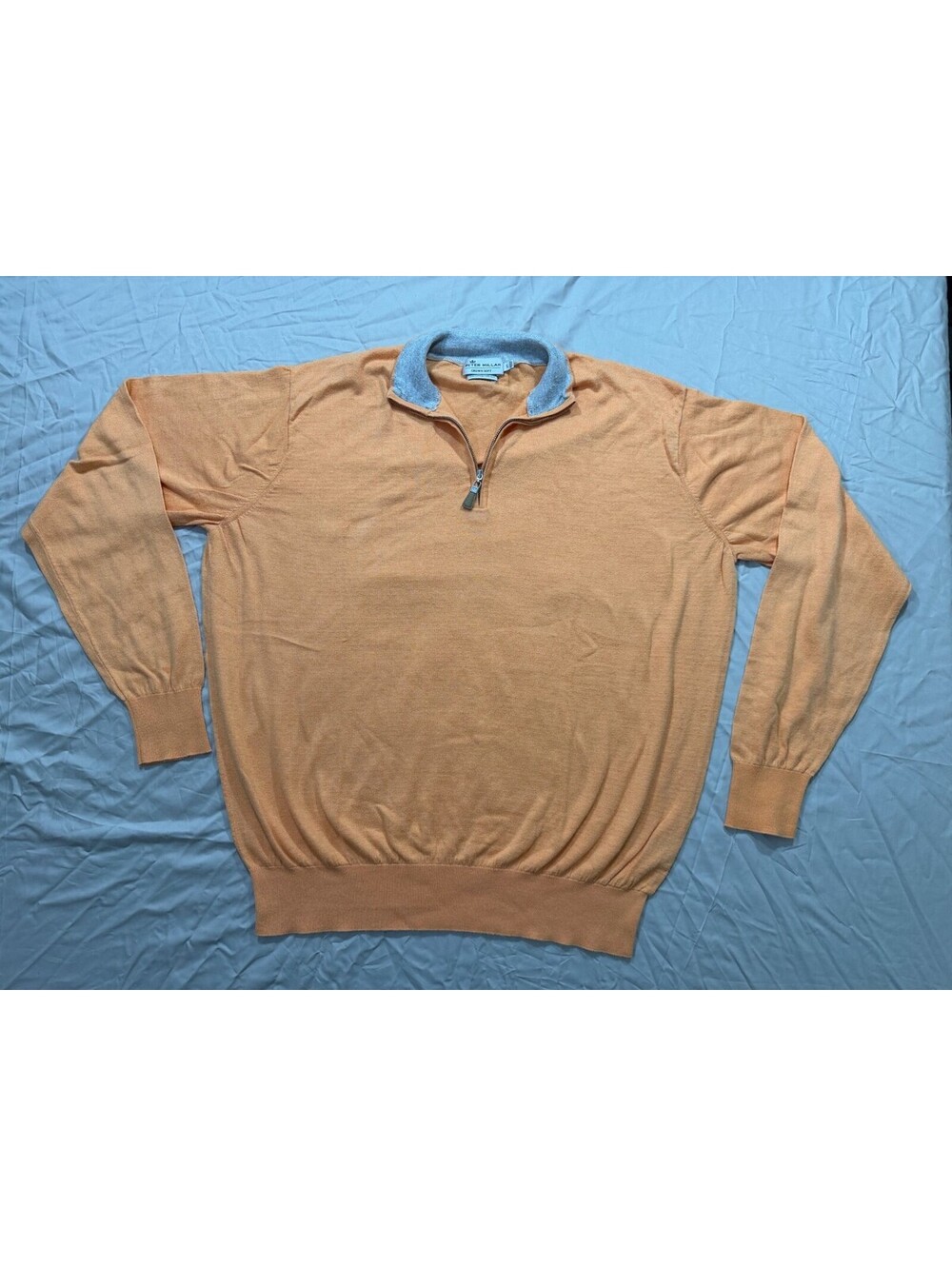 Peter Millar Crown Soft Quarter Zip Sweater Men’s L Cotton Silk Copper